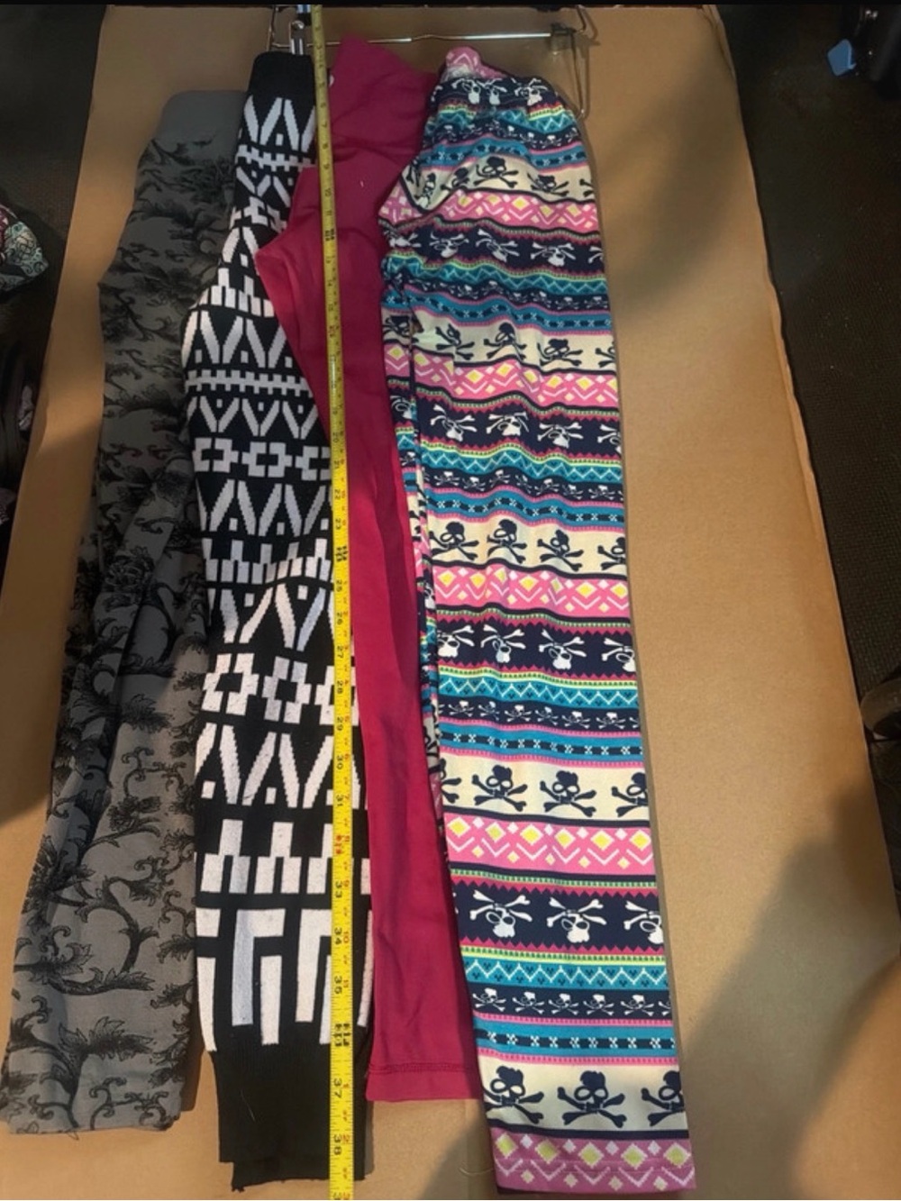 Girls' Pink and Multicolor Patterned Leggings - Kids Bottoms